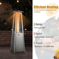 35'' Portable Tabletop Pyramid Patio Heater Stainless Steel Propane gas 9500 Btu