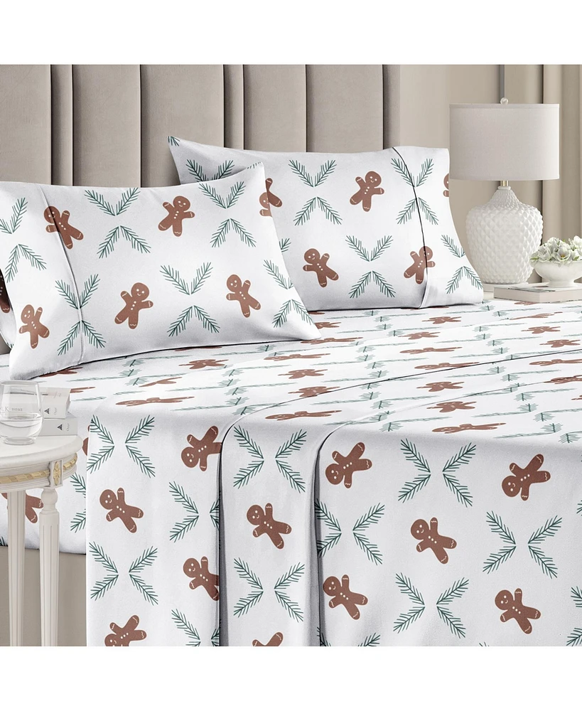 Christmas 4 Piece Microfiber Sheet Set (Full / Candy Cane)