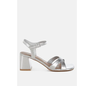 Edessa Square Toe Block Heel Sandals