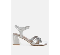 Edessa Square Toe Block Heel Sandals