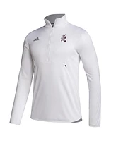Adidas Men's White Texas A M Aggies Ol' Sarge Sideline Knit Quarter-Zip Pullover Top