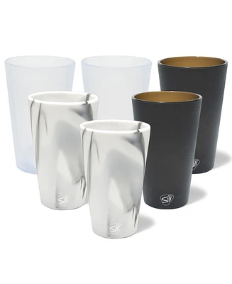 Pint Glasses: 6 pk - (2) Mountain Marble, (2) Smoke, (2) Icicle