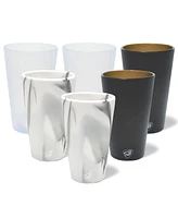Pint Glasses: 6 pk - (2) Mountain Marble, (2) Smoke, (2) Icicle