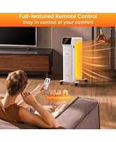 1500W Oil Filled Radiator Heater with Remote Control 3 Modes 24H Timer Indoor