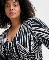 I.n.c. International Concepts Plus Size Ruched Front Knit Top, Exclusively at Macy's