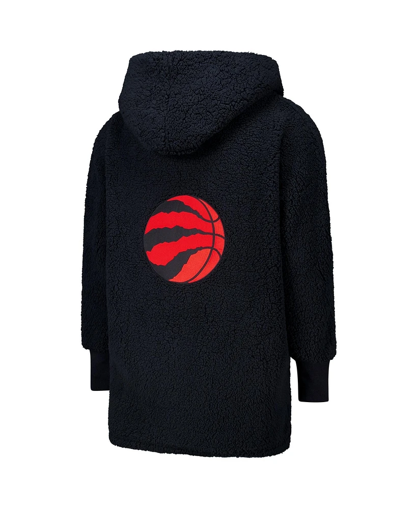 Jill Martin Men's and Women's The Best Lounger World Black Toronto Raptors Oversized Open-Front Hoodie Sweater