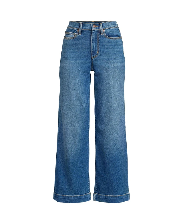 kick flare lands end cropped jeans