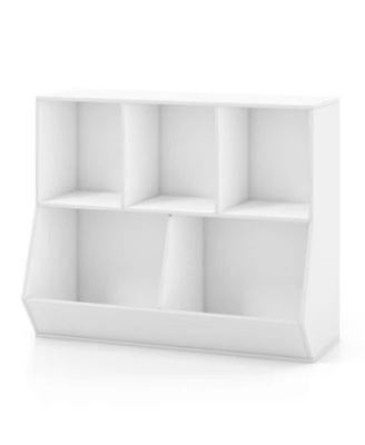 Gouun 5 Cube Wooden Kids Toy Storage Organizer With Anti Tipping Kits