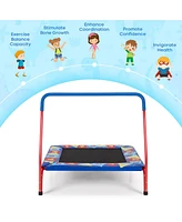 Gouun 36 Inch Kids Indoor Outdoor Square Trampoline with Foamed Handrail