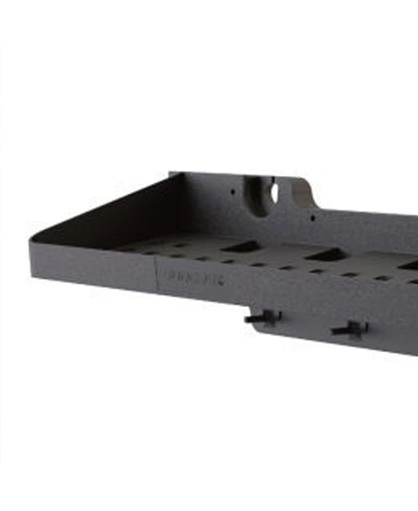 Suncast 25 x 8 Inch Shelf Accessory with Hooks for Outdoor Shed, Black (2-Pack)