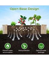 Raised Garden Bed Fir Wood Wooden Square Wood Planter Box for Flower Outdoor