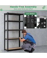 4 Pcs 5 Tier Adjustable Garage Shelving Unit with 2200 lbs Max Load for Warehouse