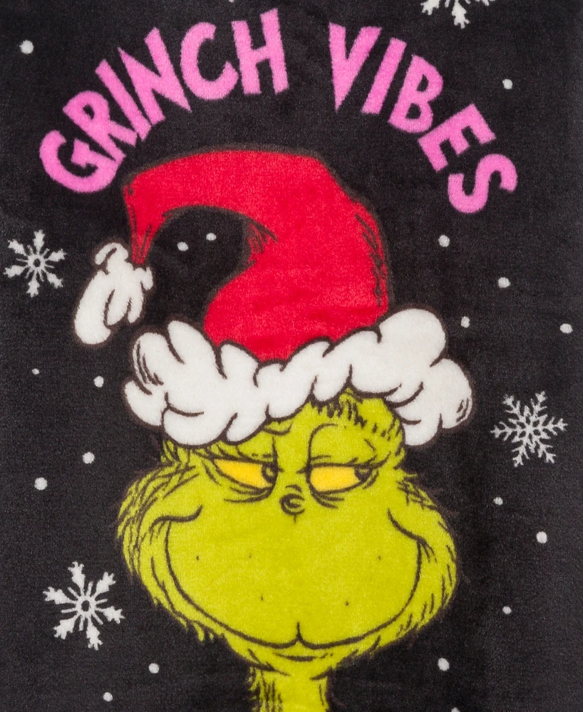 The Grinch Big Girls Vibes Long Sleeve Plush Sweatshirt