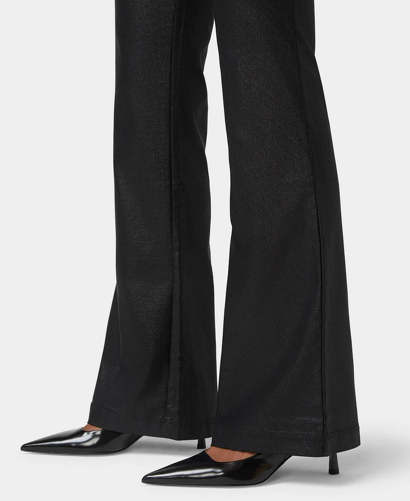 Hue Women's High Rise Shimmer Flare Leggings Pants