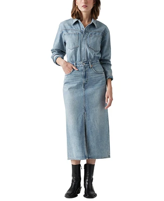 Levi's Premium Women's Denim Midi Shirt Dress