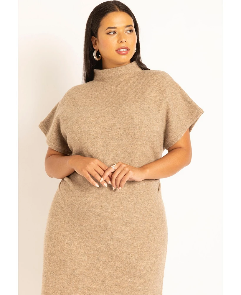 Eloquii Women's Short Sleeve Sweater Dress
