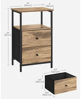 Slickblue Nightstand With 2 Drawers, Drawer Dresser For Bedroom, Side Table Fabric Drawers