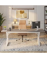 Tribesigns 70.8-Inch Executive Desk, Large Computer Office Desk Workstation, Modern Simple Style Laptop Study Writing Table Business Furniture fo