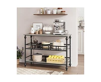 gaomon Console Table, 3-Tier Sofa Tables Narrow Entryway Table with Storage, 43" Behind Couch Table Industrial Hallway Table Home Furniture for Living