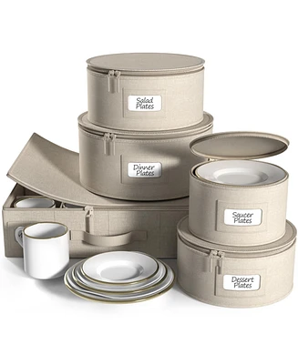 Sorbus 5-Piece Stackable Plate Carrier Set for Dinnerware
