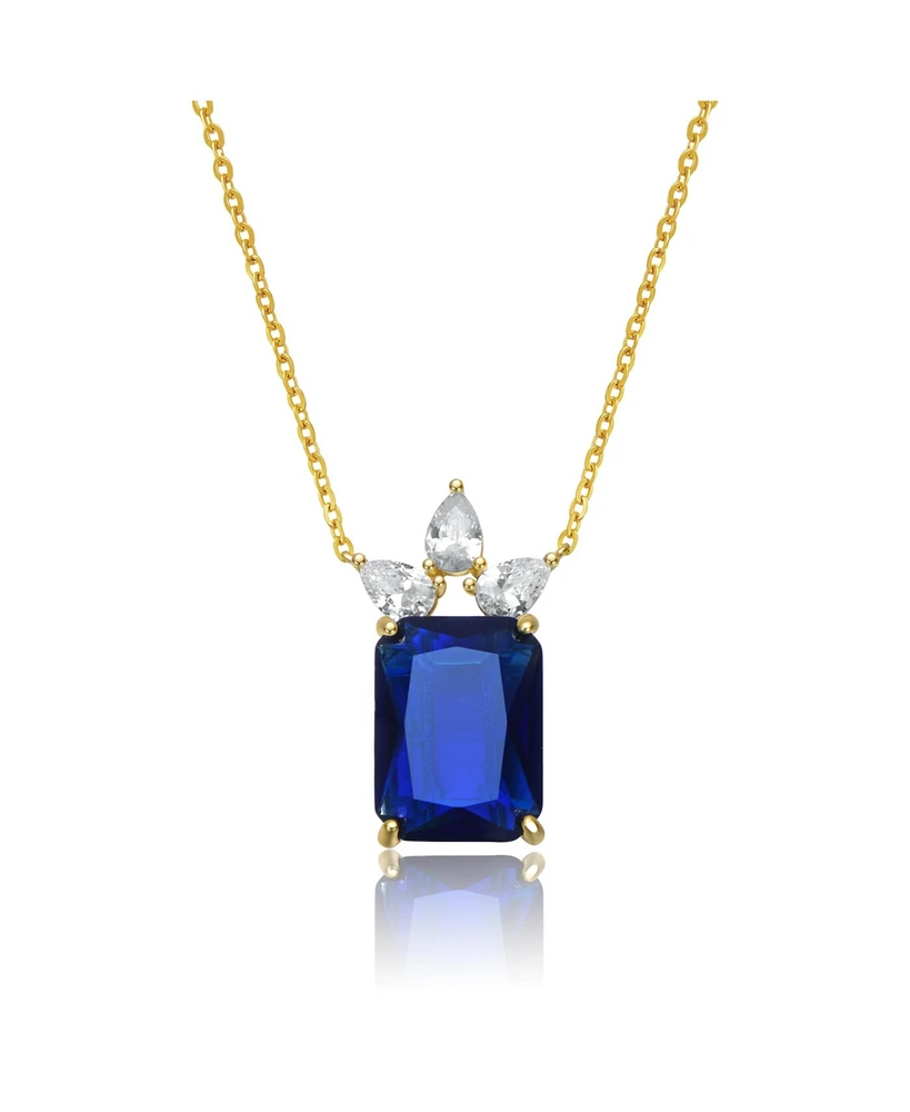 14K Gold Plated Celestial Cascade Blue Necklace