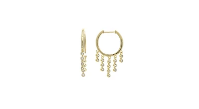 Cubic Zirconia Dangle Drop Hoop Earrings