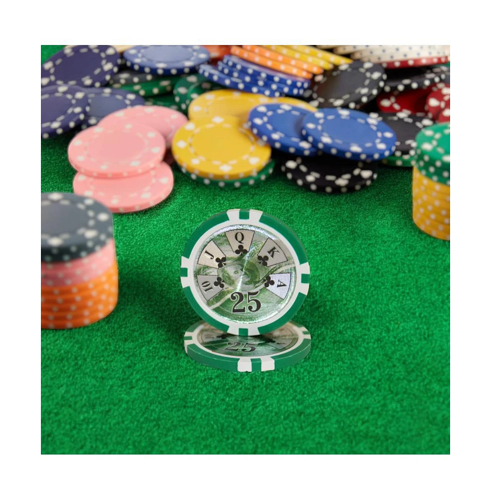 Slickblue Ben Franklin Holo Inlay Poker Chips (25-Pack) Premium Quality Poker Chips
