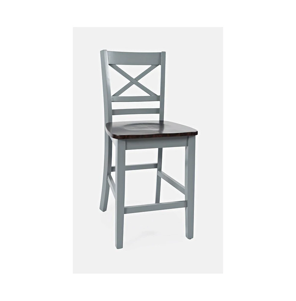 Jofran Asbury Park Solid Acacia Farmhouse X Back Stool (Set of 2