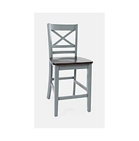Jofran Asbury Park Solid Acacia Farmhouse X Back Stool (Set of 2