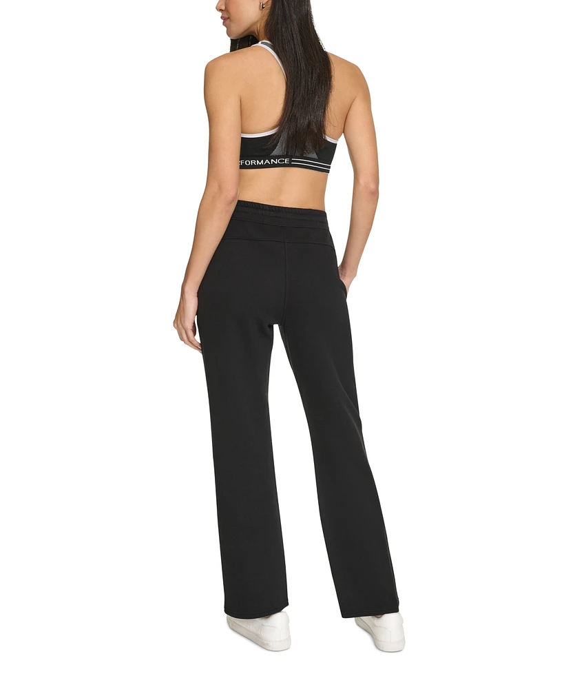 Calvin Klein Women's Fleece High-Waist Angled-Pocket Sweatpants