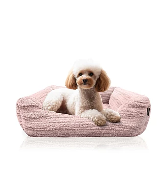 Reserve Jacquard Cuddler, Ultra-Soft & Elegant Pet Bed for Dogs Cats, Pink