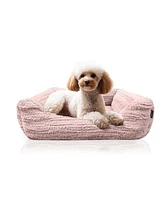 Reserve Jacquard Cuddler, Ultra-Soft & Elegant Pet Bed for Dogs Cats, Pink