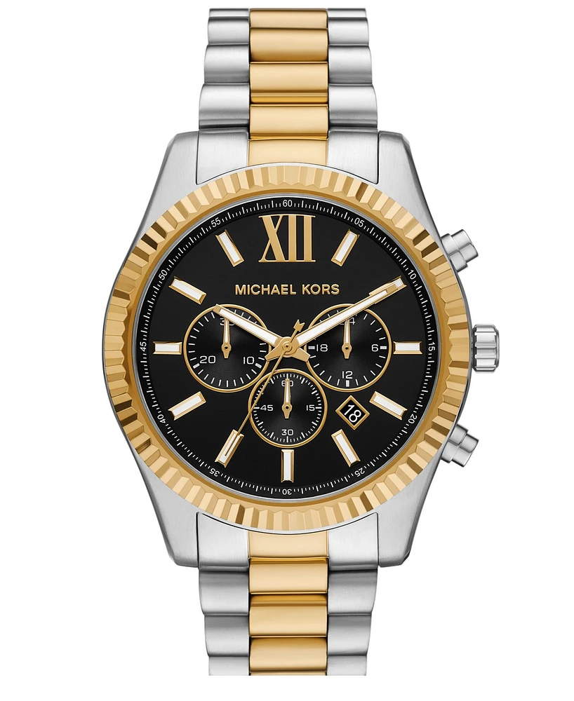 Michael Kors Men's Lexington Chronograph Two-Tone Stainless Steel Watch, 44mm