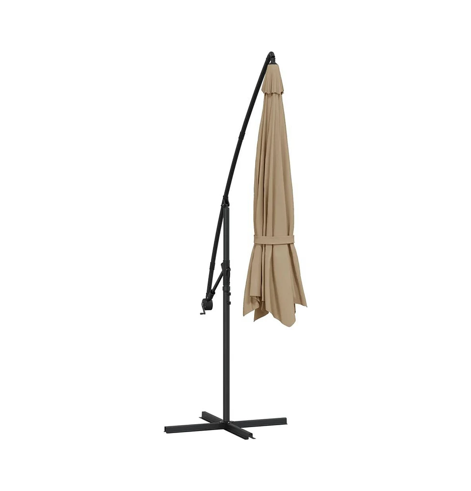 Cantilever Garden Parasol with Aluminum Pole 137.8" Taupe
