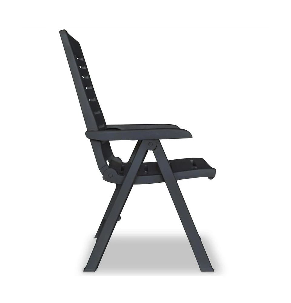 Reclining Patio Chairs 2 pcs Plastic Anthracite