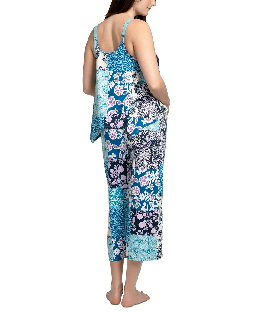 Linea Donatella Women's Maliah Knit Cropped Pants Pajama Set