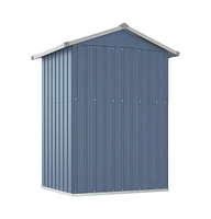 vidaXL Garden Shed Gray 49.6"x38.4"x69.7" Galvanized Steel
