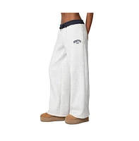 Edikted Womens Contrast Embroidered Sweatpants