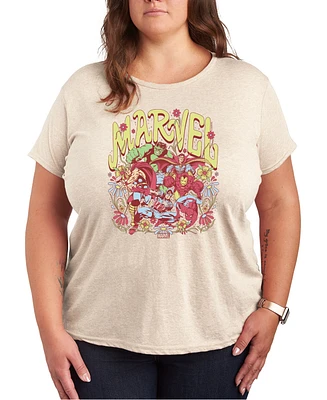 Hybrid Apparel Plus Marvel The Avengers Graphic Crew Neck Tee