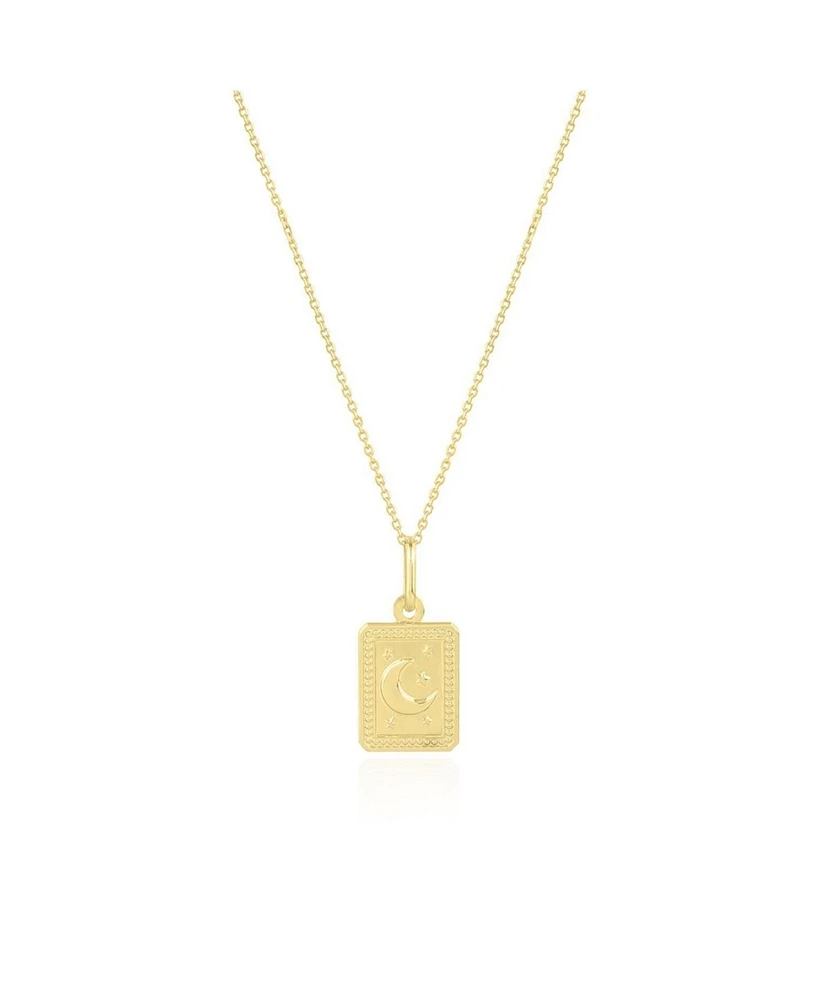 The Lovery Gold Moon Tag Necklace 14K Gold