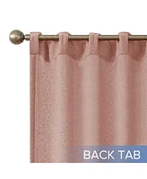 Boucle Light Filtering Back Tab Single Curtain Panel, 52"X96"