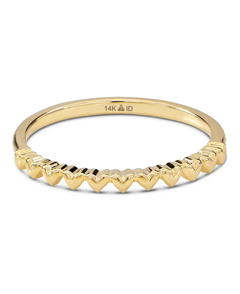 Devata Sweet Heart Ring in 14K Gold, Size 7, approx. 1.5 grams.