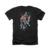 Batman V Superman Mens Ripped Trio Adult Heather Tee / T-Shirt