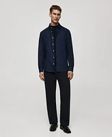 Mango Men's Slim-Fit Cotton Oxford Shirt