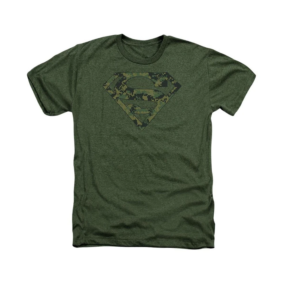 Superman Mens Marine Camo Shield Adult Heather Tee / T-Shirt