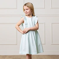 Hope & Henry Toddler Girls Seersucker Flutter Sleeve Open Back Dress