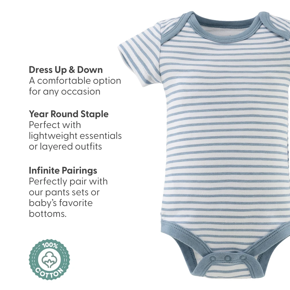The Peanutshell Baby Boys Short Sleeve Cotton Bodysuits Boys, Star Stripe