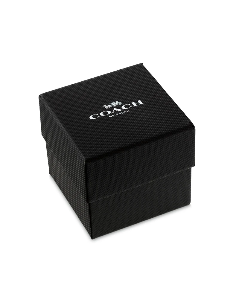 Coach Men's Charter Automatic Black Leather Strap Watch 44.5mm