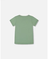 Deux par Deux Toddler Boys Organic Cotton Graphic Tee Sage And Multi - Toddler|Child
