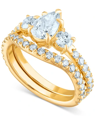 Diamond Three-Stone Bridal Set (2-1/4 ct. t.w.) in 14k Yellow Gold